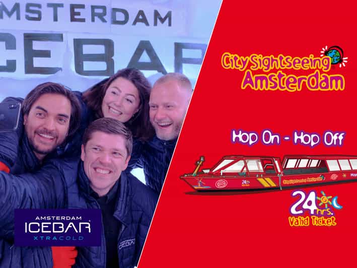 Amsterdam: 24-Hour Hop-On Hop-Off Boat and XtraCold Icebar - Starting at the XtraCold Icebar on Amstel 194