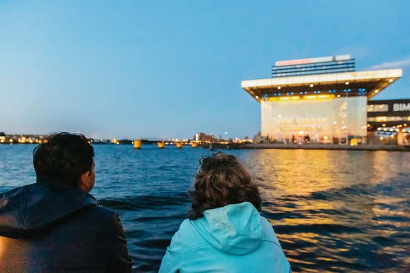 Amsterdam: Evening Cruise with Optional Wine and Snacks - Centraal Station, the EYE Film Institute, and A’DAM Tower