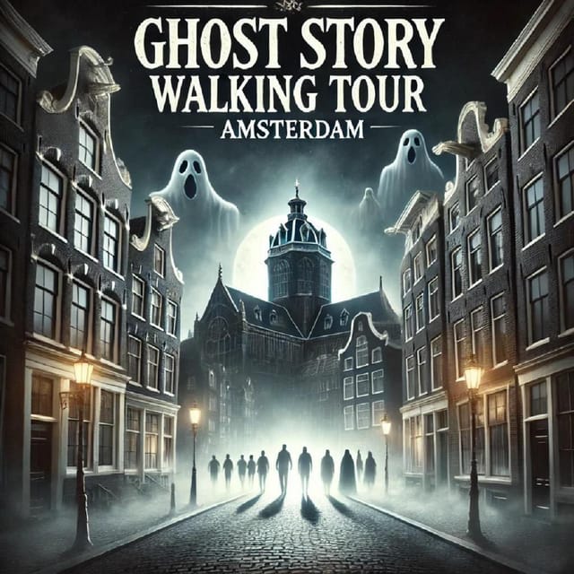 Amsterdam: Ghastly Grachten: ghost stories&dark history tour - Meeting the guide near Those Dam Boat Guys