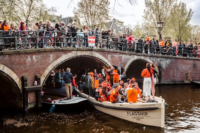 Amsterdam King’s Day Boat Party with Unlimited Drinks 2026 - A King’s Day party with Amsterdam canals underfoot