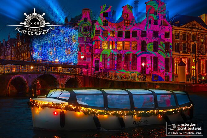 Amsterdam Light Festival: Canal Cruise + Bite & Unlimited Drinks - Open boat or covered boat: why weather matters