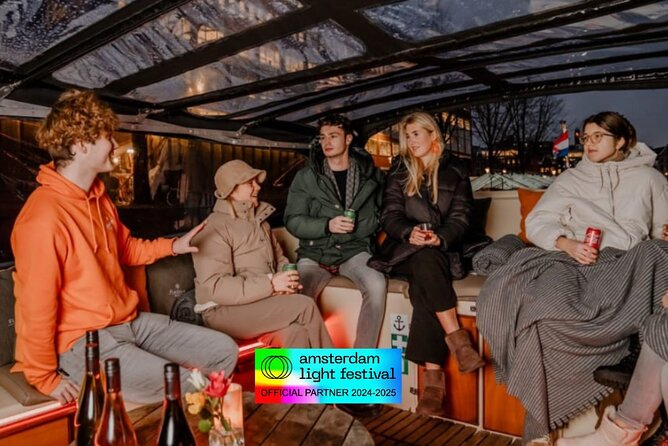 Amsterdam Light Festival: Cruise Unlimited Drinks & Bite option - The Flower Market from the water