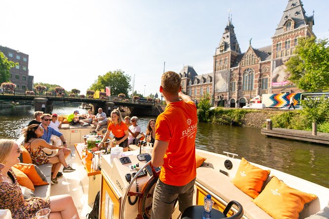 Amsterdam Luxury Canal Cruise + Unlimited Drinks & Bites option - Rijksmuseum, Spiegelgracht, and the Bloemenmarkt