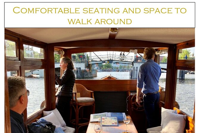 Amsterdam small-group canal cruise in 1920s saloon boat - Drinks make the cruise feel more relaxed