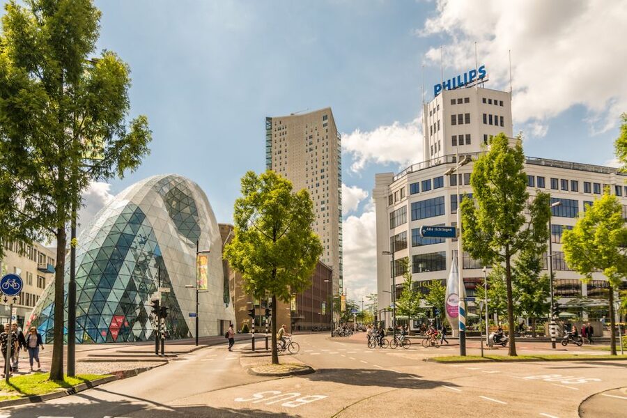 Eindhoven: City Center Walking Tour - St. Catharinakerk and the older city beneath the new one