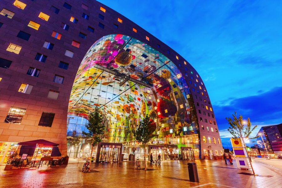 From Amsterdam: Rotterdam and The Hague Tour in Spanish - Oude Haven, Markthal, and the River Meuse