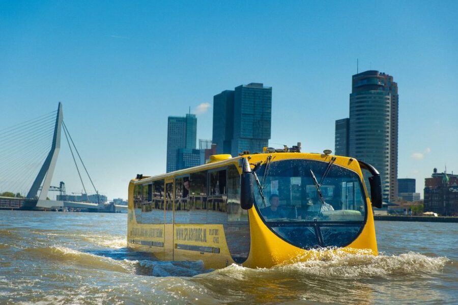 Rotterdam: 1-Hour Sightseeing Splash Tour - River views of the Erasmus Bridge, SS Rotterdam, and Euromast