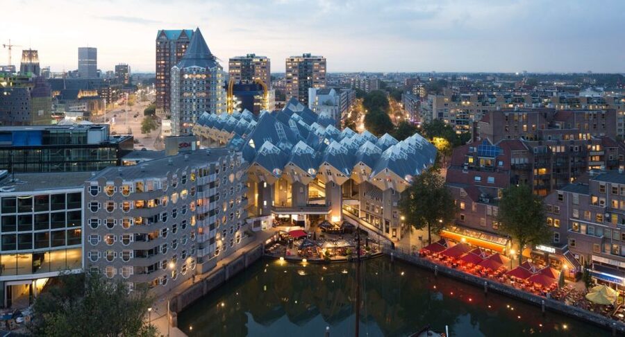 Rotterdam: De Rotterdam, Cube Houses, Watertaxi and Markthal - Rotterdam’s modern face begins at Wilhelminapier