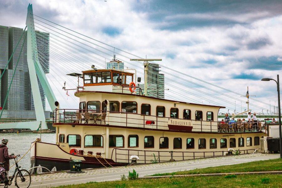 Rotterdam: Harbor Cruise on a Historic Ship - Boarding beside Erasmus Bridge