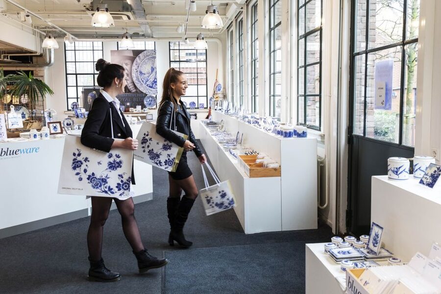 Royal Delft: Delftblue Factory and Museum - Antique pieces, modern designs, and one very large painting