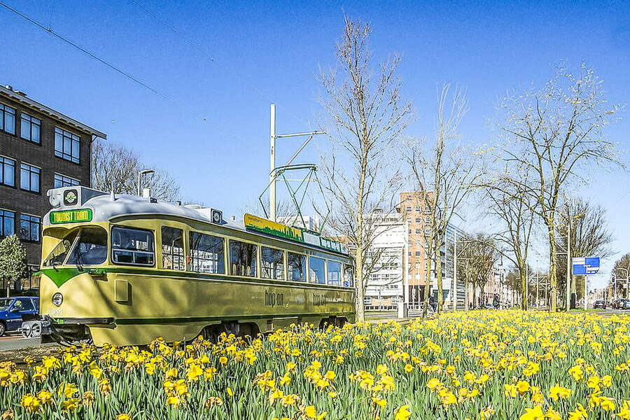 The Hague: Hop-on Hop-off Old-Fashioned Heritage Tram Tour - The World Forum and Peace Palace section